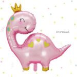 MPS MY PARTY SUPPLIERSĀ® 1pc Pink dinosaur balloon 67*96cm, Dinosaur Foil Balloons ideas for Dinosaur theme Party, Pink Dinosaur Balloons for Girls, Dinosaur Party Supplies, dinosaur with crown balloon - Image 3