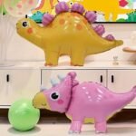 MPS MY PARTY SUPPLIERS® 1pc baby dinosaur balloon, Dinosaur Foil Balloons ideas for Dinosaur theme Party, balloon dinosaur cartoon, dinosaur balloon for kids (pink) - Image 6
