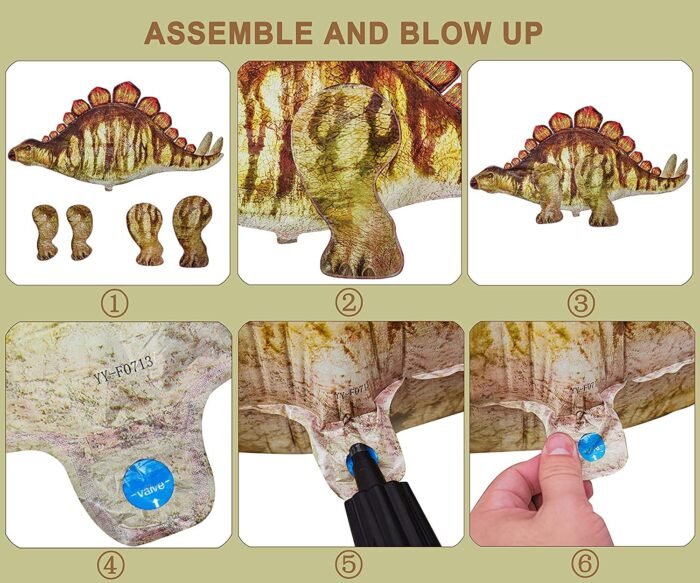 MPS My Party Suppliers 1pc Giant Stegosaurus Dinosaur Inflatable Foil Balloon Mylar Balloon For Animals, Dinosaur Theme Party, Pool Party Decorations, Birthday Party Stegosaurus Toy Gift For Kids, jungle theme, Dinosaur shape balloons, animal theme - Image 4