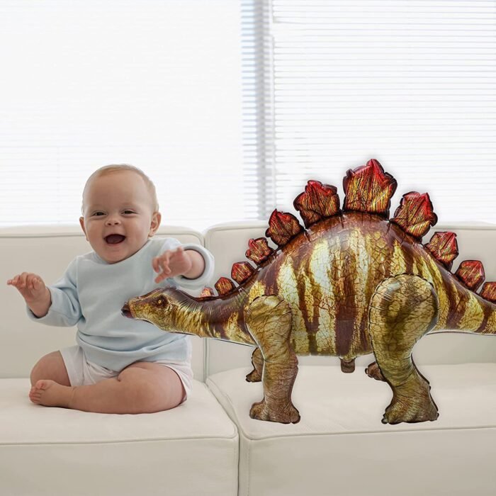 MPS My Party Suppliers 1pc Giant Stegosaurus Dinosaur Inflatable Foil Balloon Mylar Balloon For Animals, Dinosaur Theme Party, Pool Party Decorations, Birthday Party Stegosaurus Toy Gift For Kids, jungle theme, Dinosaur shape balloons, animal theme - Image 6