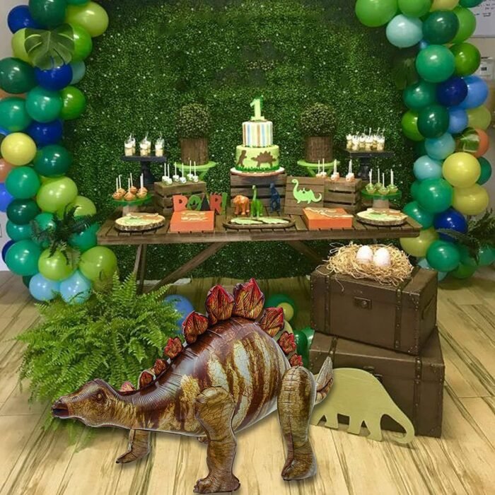 MPS My Party Suppliers 1pc Giant Stegosaurus Dinosaur Inflatable Foil Balloon Mylar Balloon For Animals, Dinosaur Theme Party, Pool Party Decorations, Birthday Party Stegosaurus Toy Gift For Kids, jungle theme, Dinosaur shape balloons, animal theme - Image 8