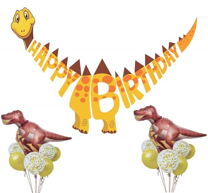 MPS MY PARTY SUPPLIERS® 1pc Birthday Banner, Dinosaur Party Supplies Decorations, Dinosaur Bunting Flag Garland for Kids Birthday Party, jungle Theme Birthday party, Birthday Hanging decoration ideas - Image 2