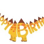 MPS MY PARTY SUPPLIERS® 1pc Birthday Banner, Dinosaur Party Supplies Decorations, Dinosaur Bunting Flag Garland for Kids Birthday Party, jungle Theme Birthday party, Birthday Hanging decoration ideas