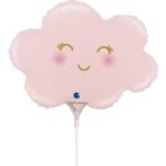 MPS My Party Suppliers 1pc Pink Cloud Foil Balloon, Smiling Cloud Balloons, Foil Cloud Balloons for Baby Shower Decoration, Birthday, Wedding Party Supplies, Large Cloud Shaped Foil Balloons - Image 2