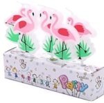 MPS MY PARTY SUPPLIERSĀ® Set of 5 Pink & Green Flamingo Shape Cake Topper Candles, Birthday Cake Candles for Kids, Cupcake Topper, Cake Topper for Cake Decoration (Flamingo) - Image 4