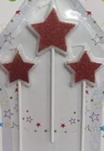 MPS MY PARTY SUPPLIERS® Set of 3 Birthday Cake Candles for Kids, Cake Topper Candles for Kids Birthday Celebration (red Star) - Image 2
