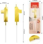 MPS MY PARTY SUPPLIERS® 1pc Birthday Number Candle Cartoon Themed Birthday Cake Decorations for Boys Girls Kids Party Supplies Number Candles for Cake Decoration (no.1 Gold) - Image 2