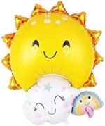 Jagmag® Set of 2 Sun Rainbow Cloud Shape Foil Balloon/Sunshine Sun Shape Balloon/Sun with cloud and Rainbow Balloon - Image 2