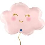 MPS My Party Suppliers 1pc Pink Cloud Foil Balloon, Smiling Cloud Balloons, Foil Cloud Balloons for Baby Shower Decoration, Birthday, Wedding Party Supplies, Large Cloud Shaped Foil Balloons