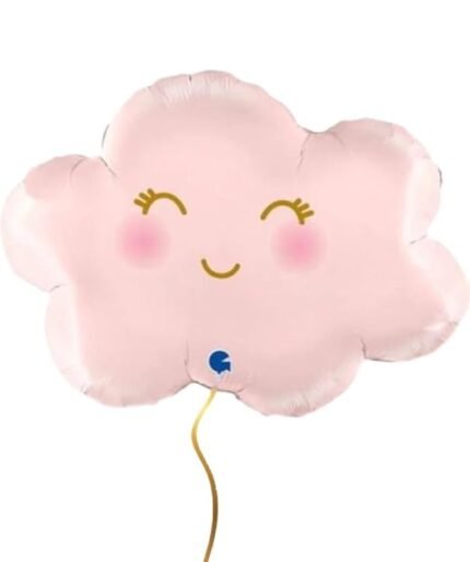 MPS My Party Suppliers 1pc Pink Cloud Foil Balloon, Smiling Cloud Balloons, Foil Cloud Balloons for Baby Shower Decoration, Birthday, Wedding Party Supplies, Large Cloud Shaped Foil Balloons