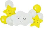 Jagmag®9 pcs Cloud With Smiling Star Bouquet/Set Rainbow Cloud Shape Foil Balloons for Birthday Decorations & Theme Party