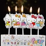 MPS MY PARTY SUPPLIERSĀ® Set of 5 Hello kitty Birthday cake candles for kids cartoon themed party, Cake topper for cake decoration (hello kitty) - Image 2