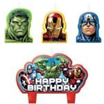 MPS MY PARTY SUPPLIERSĀ® Set of 4 Birthday Candles for Cake Cartoon Candles Set for Gifting & Home use (Superhero) - Image 2