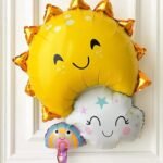 Jagmag® Set of 2 Sun Rainbow Cloud Shape Foil Balloon/Sunshine Sun Shape Balloon/Sun with cloud and Rainbow Balloon