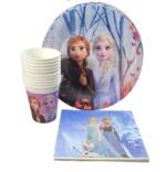 MPS MY PARTY SUPPLIERSĀ® Combo Set of Frozen Paper Plates, Napkins and Glasses, Disposable Cartoon Plates for Parties, Tableware Disposable Paper Plates Glasses Napkins, Serves 10 - Image 5