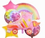 MPS MY PARTY SUPPLIERSĀ® 6pcs roller skates shoe foil Balloon, Princess themed party supplies, rainbow Balloons for decoration, round balloons, Princess theme backdrop, star balloons