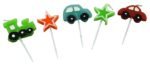 MPS MY PARTY SUPPLIERSĀ® Set of 5 Transport Theme Cake Candle, Car and Stars birthday cake candles for kids, Cake topper for cake decoration (stars - cars) - Image 3