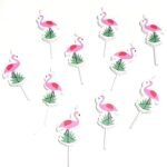MPS MY PARTY SUPPLIERSĀ® Set of 5 Pink & Green Flamingo Shape Cake Topper Candles, Birthday Cake Candles for Kids, Cupcake Topper, Cake Topper for Cake Decoration (Flamingo) - Image 3