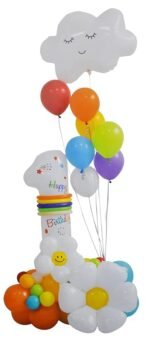 Jagmag® 1st birthday balloon kit, Cloud Balloon Set for Bithday Decoartion, first Birthday Balloons,Rainbow Balloon with Cloud, Standing 1st daisy flower balloon kit, Birthday Decoration Balloons