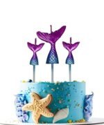 MPS MY PARTY SUPPLIERS® Set of 5 Mermaid Tail Birthday Cake Candles for Under sea Decoration, Mermaid Theme Birthday Items, Cake Topper for Cake Decoration (Mermaid Tail) - Image 3