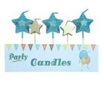 MPS MY PARTY SUPPLIERSĀ® Set of 5 Blue and Golden Star shaped birthday cake candles for kids, Cake topper for cake decoration (blue-golden) - Image 5