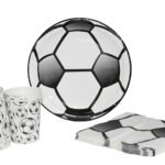 Football Party Supplies Decorations, Kids Birthday Paper Plates and Napkin Set Disposable Party Dessert Dinnerwares, Soccer Theme, Plate, Glass & Napkins, Soccer Party Supplies Decorations