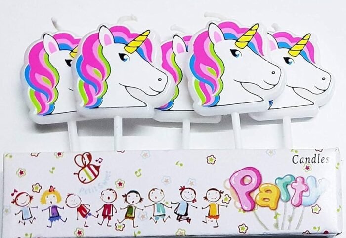 MPS MY PARTY SUPPLIERS® Set of 5 Birthday Cake Candles for Kids, Cake Topper for Cake Decoration (Unicorn) - Image 1