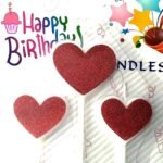 MPS MY PARTY SUPPLIERS® Set of 3 Birthday Cake Candles for Kids, Cake Topper Candles for Kids Birthday Celebration (red Heart)