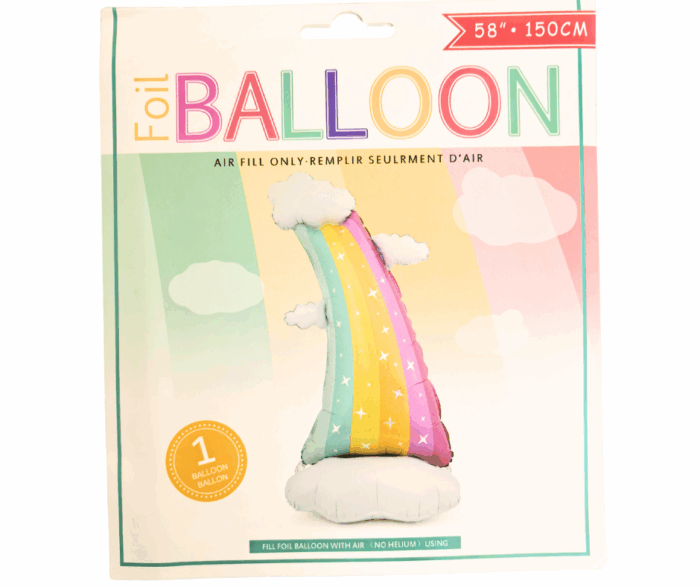 MPS My Party Suppliers 1pc 58inch self standing Rainbow Cloud Foil Balloon, cloud balloon, rainbow balloon, white Balloons, sky theme, large rainbow foil balloon for kids party decoration - Image 2