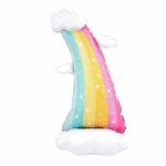MPS My Party Suppliers 1pc 58inch self standing Rainbow Cloud Foil Balloon, cloud balloon, rainbow balloon, white Balloons, sky theme, large rainbow foil balloon for kids party decoration