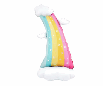 MPS My Party Suppliers 1pc 58inch self standing Rainbow Cloud Foil Balloon, cloud balloon, rainbow balloon, white Balloons, sky theme, large rainbow foil balloon for kids party decoration