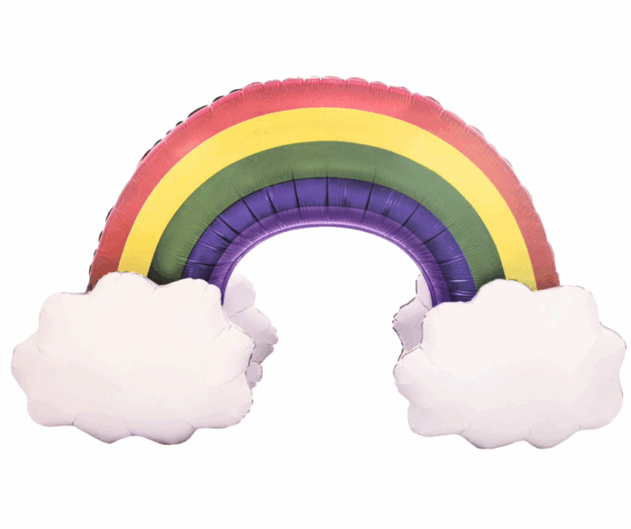 MPS MY PARTY SUPPLIERS® 1pc self standing 3D Rainbow and Clouds Foil Balloon, cloud balloon, rainbow balloon, white Balloons, sky theme, large rainbow foil balloon for kids party decoration - Image 3