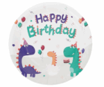 MPS MY PARTY SUPPLIERSĀ® 1 Set of Dinosaur Party Paper Plates, Disposable Cartoon Plates for Parties, Tableware Disposable Paper Plates, Dinosaur Animal Themed Birthday Party (red Dino Birthday) - Image 2