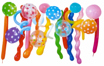 MPS MY PARTY SUPPLIERS® 1pack Rainbow theme Balloons, multicolor long balloons, polka dot latex balloons, sky theme, rainbow balloon for kids party decoration, long balloons for birthday