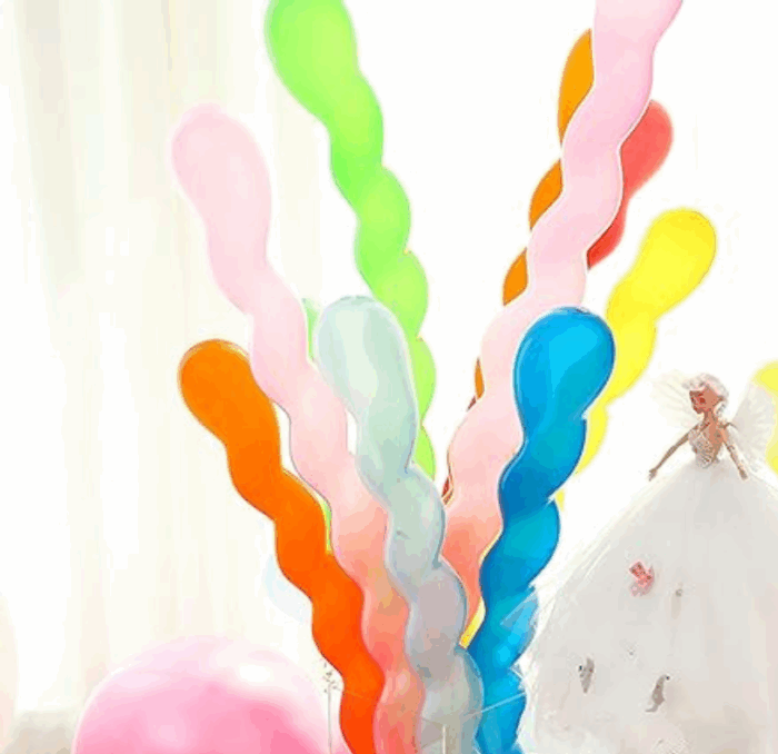 MPS MY PARTY SUPPLIERS® 1pack Rainbow theme Balloons, multicolor long balloons, polka dot latex balloons, sky theme, rainbow balloon for kids party decoration, long balloons for birthday - Image 3