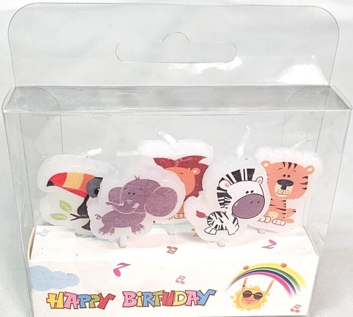 MPS MY PARTY SUPPLIERS® Set of 5 Birthday cake candles for kids, Animal Set of 5 Candles, Jungle theme Candles Cake topper for cake decoration, Cute Birthday Candles for Kids (animals) - Image 4
