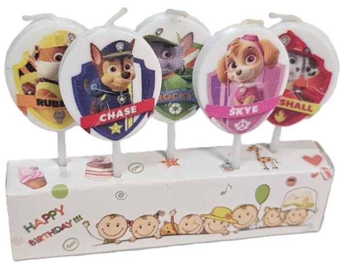 MPS MY PARTY SUPPLIERS® Set of 5 Birthday Cake Candles for Kids, Cake Topper for Cake Decoration (paw) - Image 1