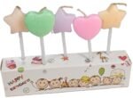 MPS MY PARTY SUPPLIERSĀ® Set of 5 Birthday cake candles for kids, Cake topper for cake decoration (heart-stars) - Image 2