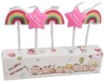 MPS MY PARTY SUPPLIERS® Set of 5 Rainbow and Pink Stars Birthday cake candles for kids, Cake topper for cake decoration, Rainbow Theme Birthday Decoration (rainbow) - Image 6