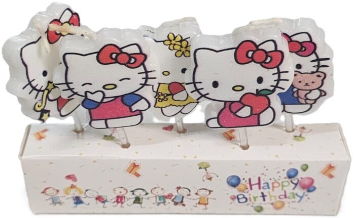 MPS MY PARTY SUPPLIERS® Set of 5 Hello kitty Birthday cake candles for kids cartoon themed party, Cake topper for cake decoration (hello kitty) - Image 3