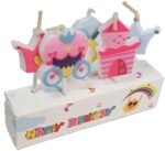 MPS MY PARTY SUPPLIERS® Set of 5 Princess Theme Birthday Cake Candles for Kids, Princess Carriage, Crown, Castle, Ring Shaped Candles, Cake Topper for Cake Decoration (Princess) - Image 5