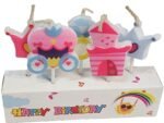 MPS MY PARTY SUPPLIERS® Set of 5 Princess Theme Birthday Cake Candles for Kids, Princess Carriage, Crown, Castle, Ring Shaped Candles, Cake Topper for Cake Decoration (Princess)