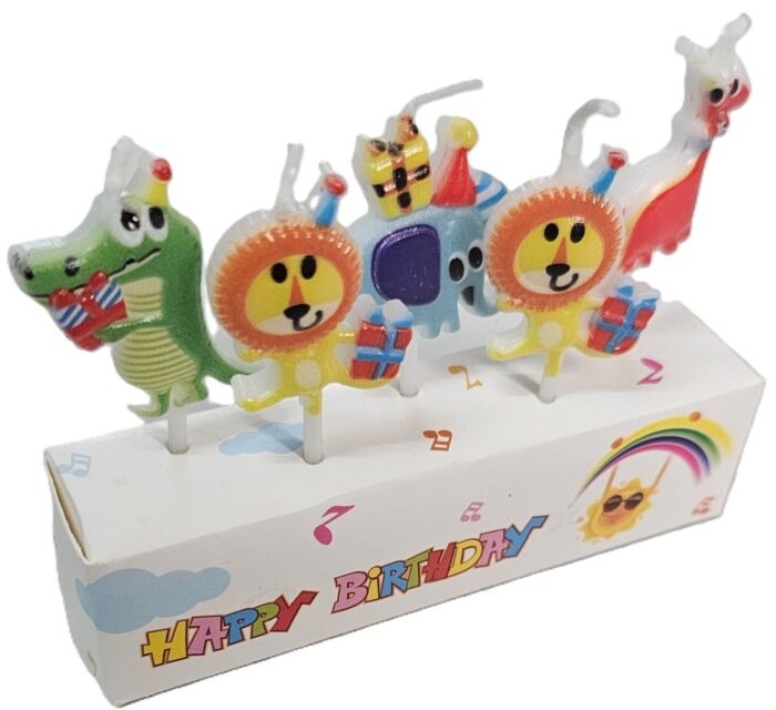 MPS MY PARTY SUPPLIERS® Set of 5 Jungle Animal Theme Cake Topper Candle for Jungle Birthday Decoration, Birthday Cake Candles for Kids, Cake Topper for Cake Decoration (Jungle Theme) - Image 4