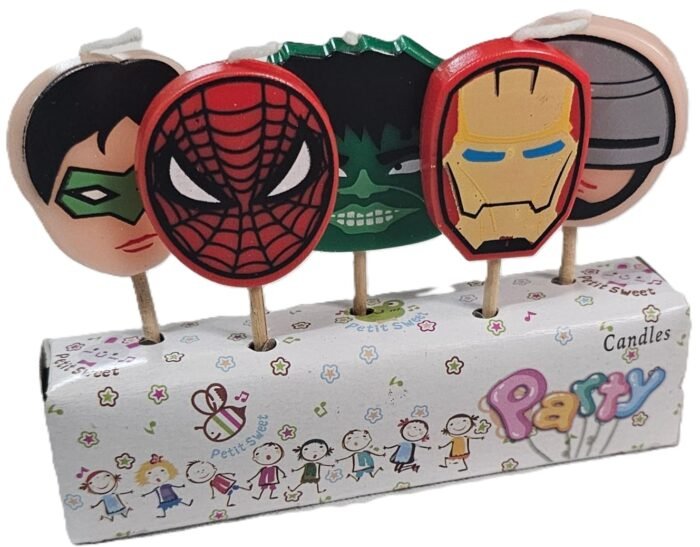 MPS MY PARTY SUPPLIERS® Set of 5 Superhero Party Candles, Birthday Cake Candles for Kids, Superhero Theme Cake Topper for Cake Decoration (Superhero) - Image 3