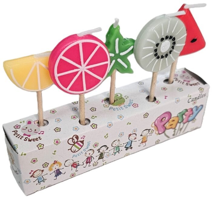 MPS MY PARTY SUPPLIERS® Set of 5 Fruits Shape Birthday Candles, Fruit Theme Cake Candle, Birthday Candles for Kids, Cake Topper for Decoration (Fruit) - Image 5