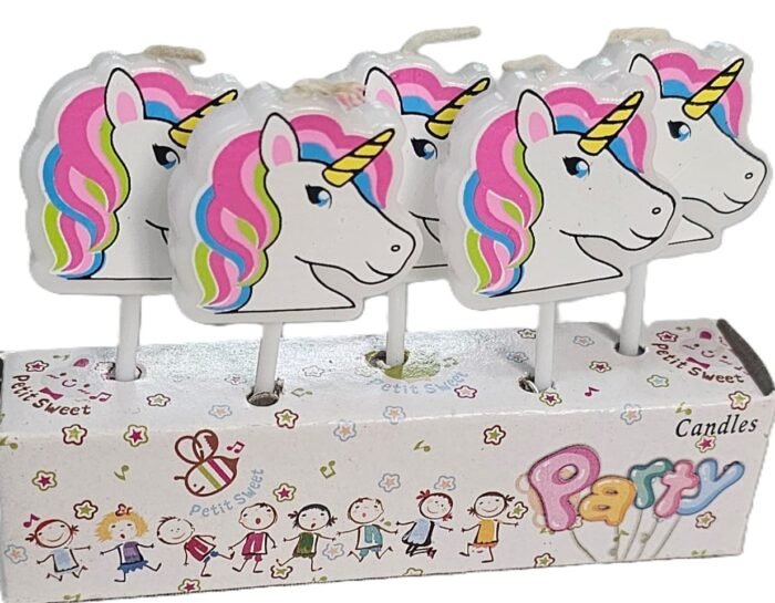 MPS MY PARTY SUPPLIERS® Set of 5 Birthday Cake Candles for Kids, Cake Topper for Cake Decoration (Unicorn) - Image 3