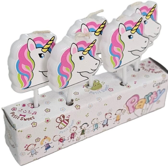 MPS MY PARTY SUPPLIERS® Set of 5 Birthday Cake Candles for Kids, Cake Topper for Cake Decoration (Unicorn) - Image 4