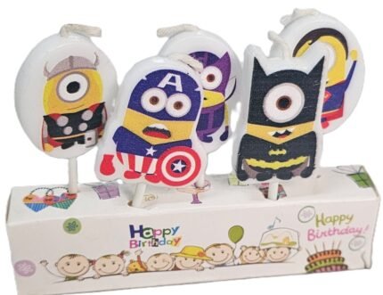 MPS MY PARTY SUPPLIERS® Set of 5 Fancy Birthday Cake Candles for Kids, Candles for Cake Decoration (minion)