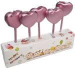 MPS MY PARTY SUPPLIERS® Set of 5 Pink Heart Shaped Cake Candles, Cake Topper for Cake Decoration, Cupcake Toppers (Heart) - Image 5