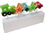 MPS MY PARTY SUPPLIERSĀ® Set of 5 Transport Theme Cake Candle, Car and Stars birthday cake candles for kids, Cake topper for cake decoration (stars - cars) - Image 4